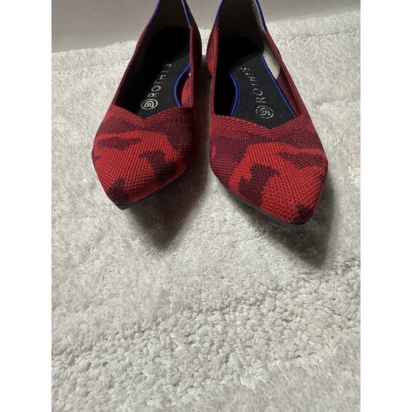 Rothy's The Point Pattern Red Camo Limited Edition Flats Shoes W8 Retired - Picture 7 of 13